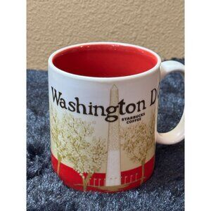 Starbucks Washington DC Collector Mug 16 Oz White & Red Ceramic 2012 Series
